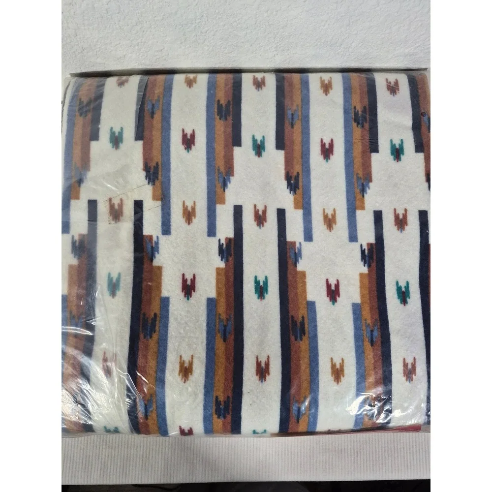 Vintage Cannon Tucson Blanket Southwestern Geometric Full/Twin 72x90 Made in USA